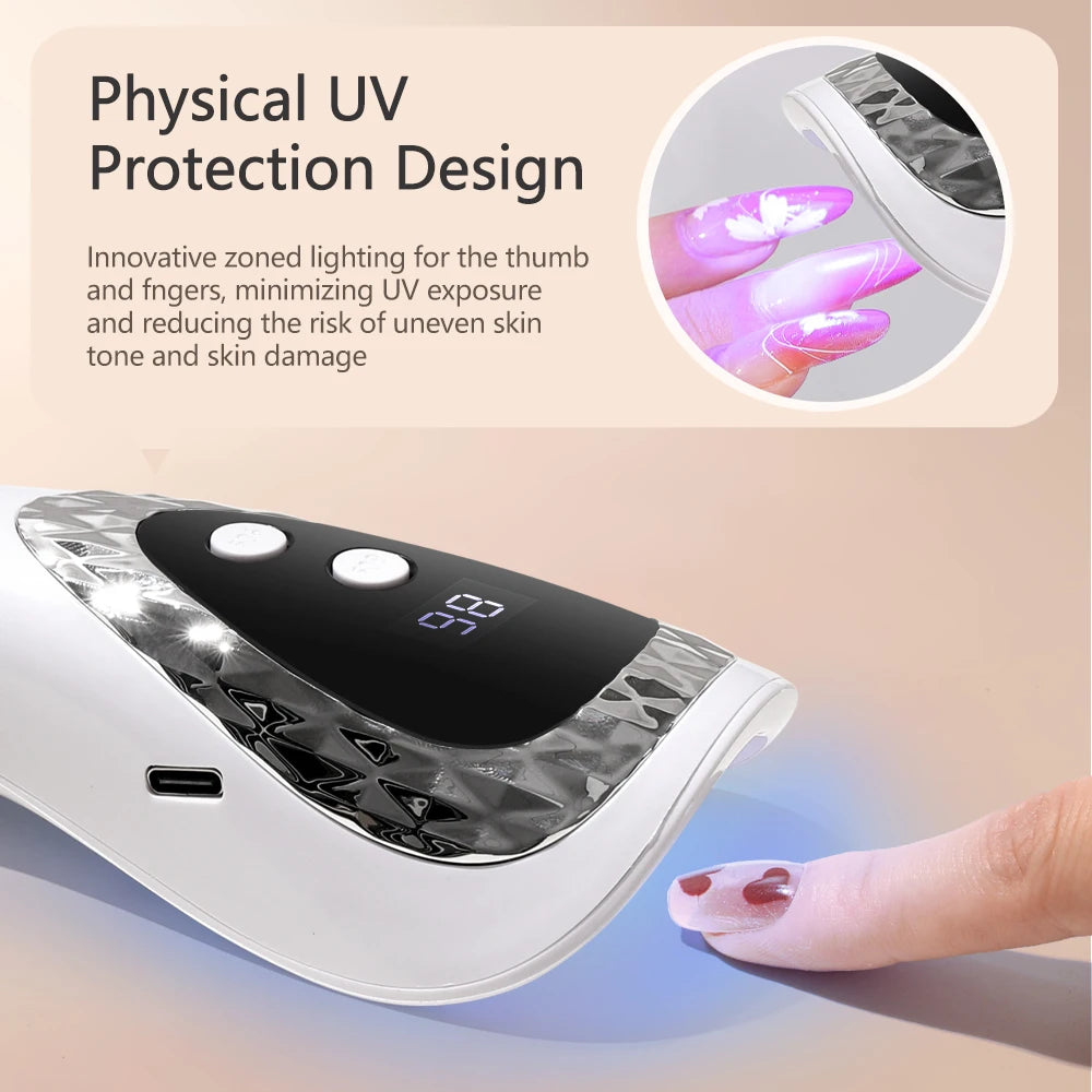 LINMANDA Handheld UV LED Lamp for Nails Drying Lamp Rechargeable Mini Manicure Lamp Nail Dryer For Gel Polish Manicure Tools