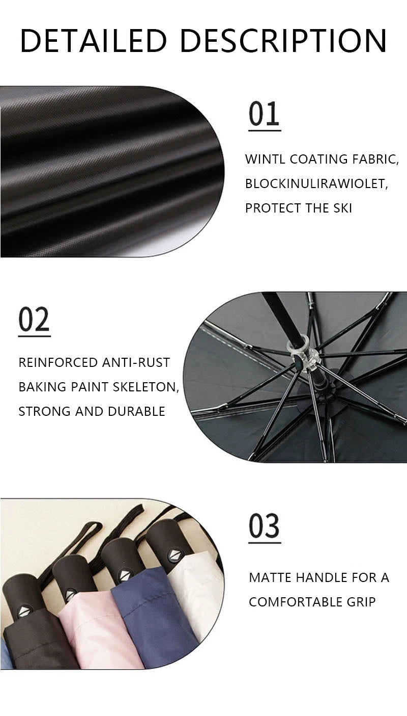 Umbrella Sunscreen Cartoon Sunny Rainy Automatic Folding Student Portable Parasol Shade Accessory Outdoor Gear