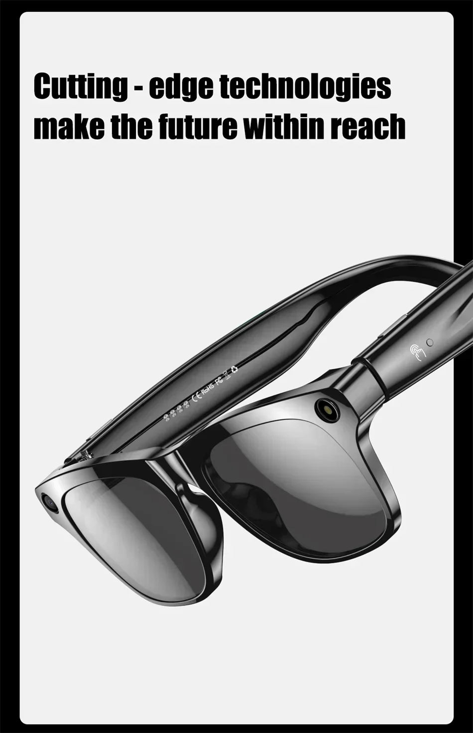 Lenovo AI Smart Glasses With 8K 1200mp Camera Chat Gpt Touch Sport Sunglasses Music Player Bluetooth Calling Voice Assistant