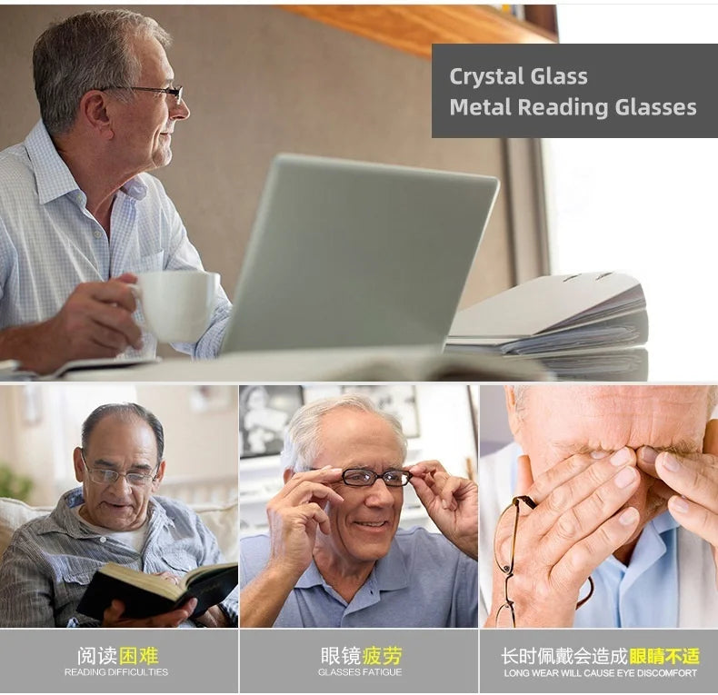 2024 New High-Definition Glass Lens Reading Glass For Men And Women Protection Presbyopic Glasses Comfortable