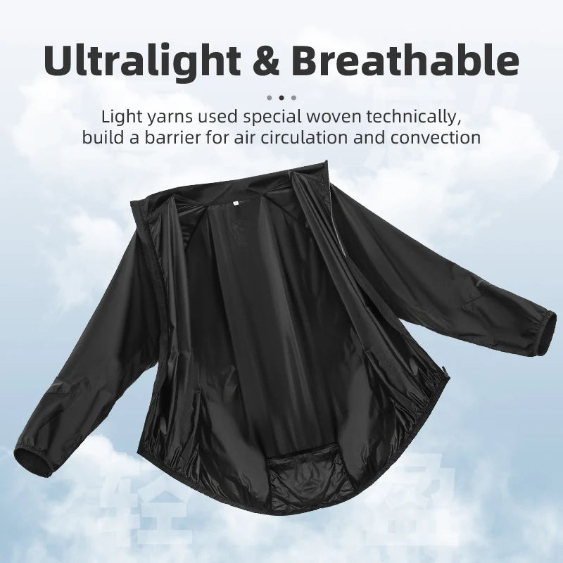 ROCKBROS Summer Cycling Jacket Lightweight Portable Coat Quick Dry Breathable Sunscreen Jacket Outdoor Sports Cycling Clothing