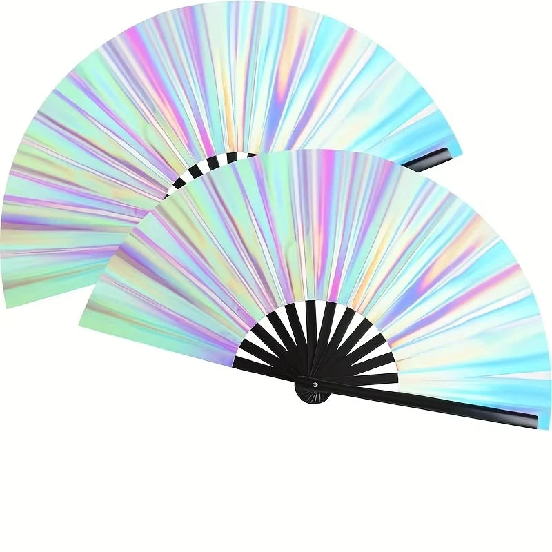 Rave Fan  Festival Fan Hand Fans Foldable Kung Fu Fan Large Phantom Clack Fan Folding Fans Craft Hand Fans for Party Line Dance