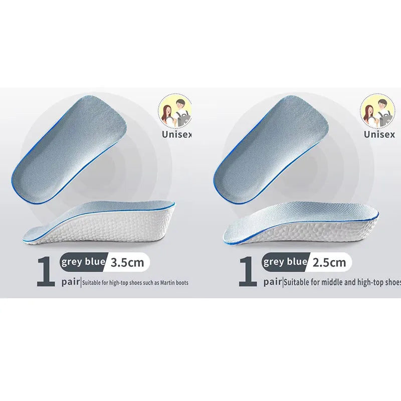 1/2pair 1.5/2.5/3.5 Cm Arch Support Height Increase Insole Elastic Lift Men'S And Women'S Insoles
