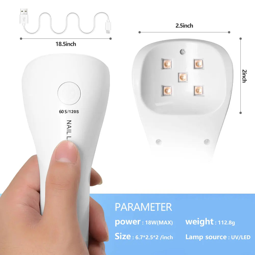 LINMANDA Handheld UV LED Lamp for Nails Drying Lamp Rechargeable Mini Manicure Lamp Nail Dryer For Gel Polish Manicure Tools
