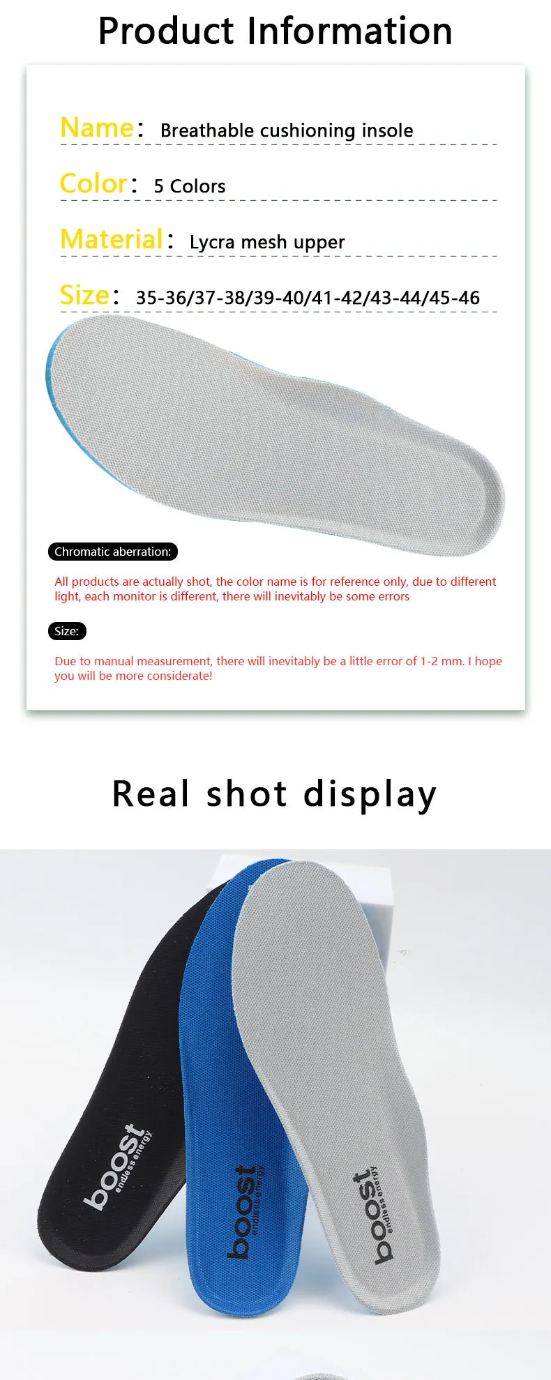 Sports Insoles for Shoes Orthopedic Plantar Fasciitis Shoe Pads Running Accessories Arch Support Flat Foot Pad for Women Men