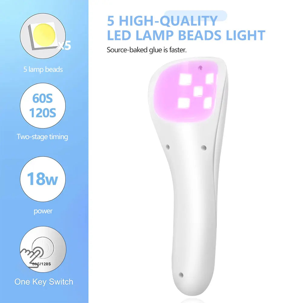 LINMANDA Handheld UV LED Lamp for Nails Drying Lamp Rechargeable Mini Manicure Lamp Nail Dryer For Gel Polish Manicure Tools
