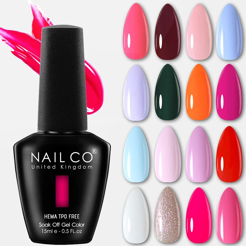NAILCO 15ml Hema TPO Free Gel Nails Poilsh Vernis Semi Permanent UV Varnish Gel Nail Art Manicure Design TOP BASE Varnish Hybrid