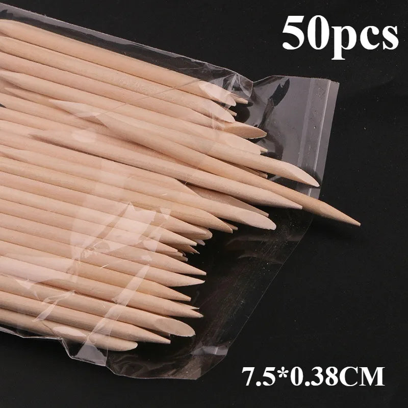50-300pc/Set for Nail Different Sizes Orange Wood Sticks Cuticle Pusher Cuticle Remove Tool Manicure Pedicure Care nails