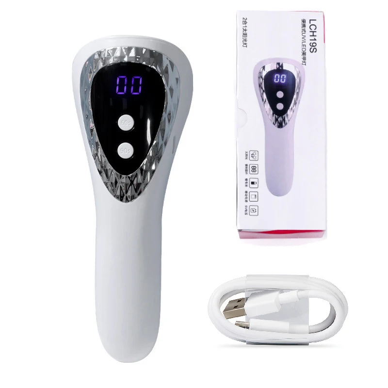 18W LED Handheld Nail Lamp UV LED Lamp For Nails Rechargeable Nail Dryer Non-Black Hand For Gel Nails Portability Nail Art Tool
