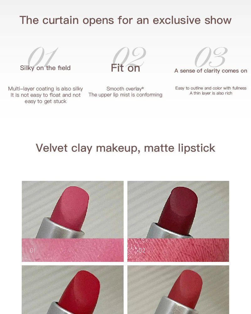 HERORANGE yarn felt velvet fog matte lipstick fog face velvet color holding makeup lifting color whitening lipstick