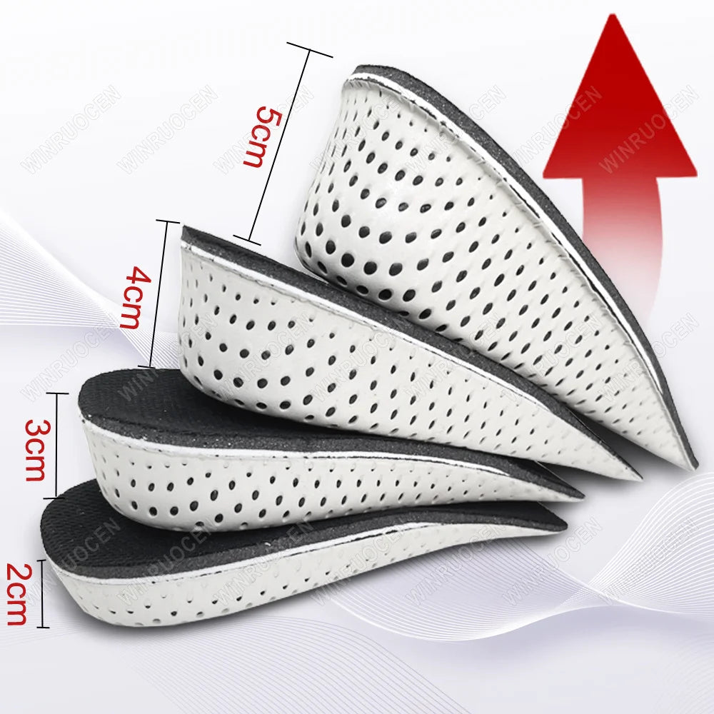 1/2 Pairs 2/3/4/5cm Height Increase Insoles Unisex Memory Foam Heel Lifts Breathable Sweat Absorbent Elevator Shoe Pads insoles