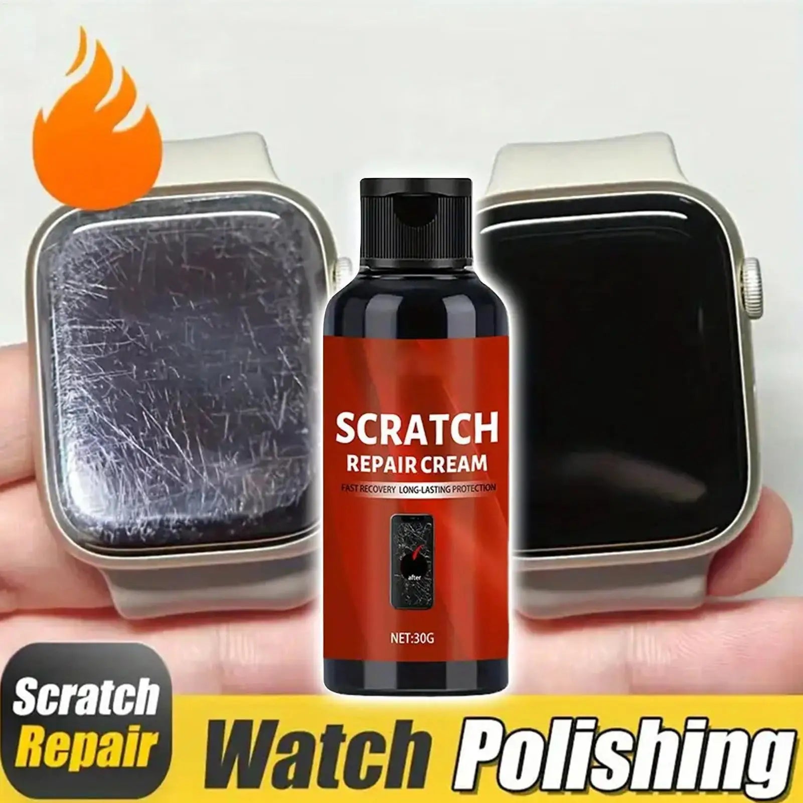Glass Scratch Remover & Polishing Cream Quick Repair Kit for Phone Screen Watch Laptop Touchscreen, Sunglasses Electronics