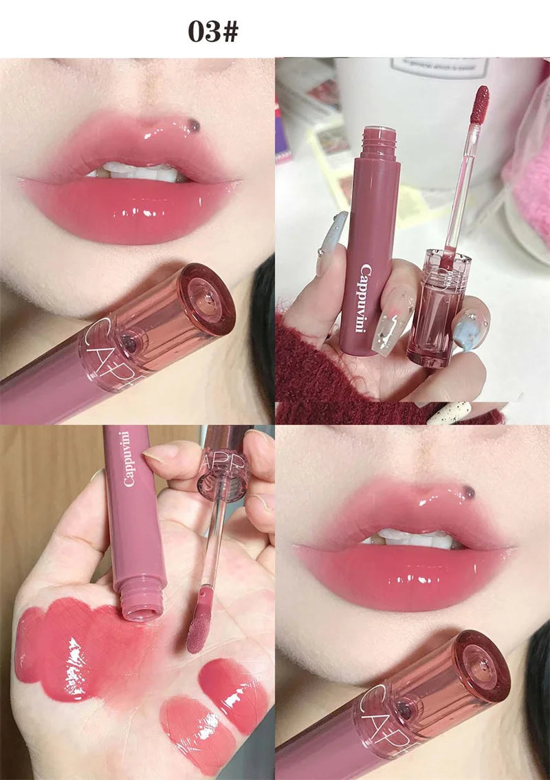 Clear Fruit Juice Lip Gloss Crystal Jelly Moisturizing Lips Oil Lasting No Sticky Sexy Lip Gloss Lipstick Makeups Lips Care