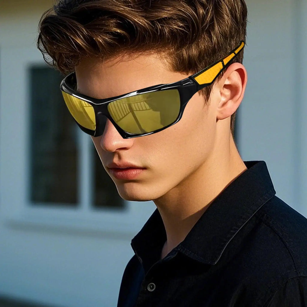 Mens Sun Glasses Comprehensive Protection Sun Glasses Comfortable Fashion Shades Outdoor Sport Eyewear for Driving Running