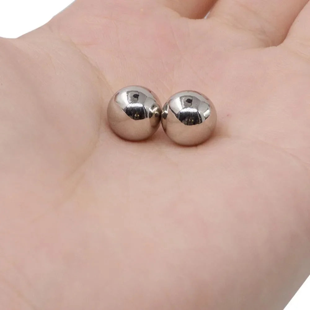 2Pcs Nipple Clip and Studs Magnet Orbs Personal Fake Nipple Piercing Ring Powerful Magnet Non Piercing Giant Magnet Balls Women