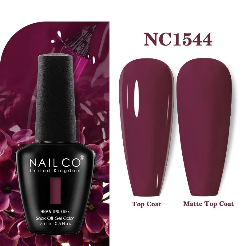 NAILCO 15ml Hema TPO Free Gel Nails Poilsh Vernis Semi Permanent UV Varnish Gel Nail Art Manicure Design TOP BASE Varnish Hybrid