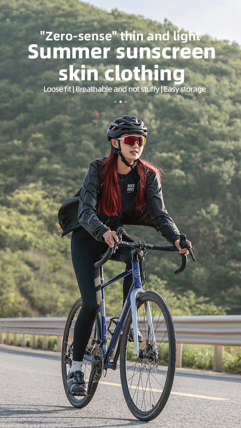 ROCKBROS Summer Cycling Jacket Lightweight Portable Coat Quick Dry Breathable Sunscreen Jacket Outdoor Sports Cycling Clothing