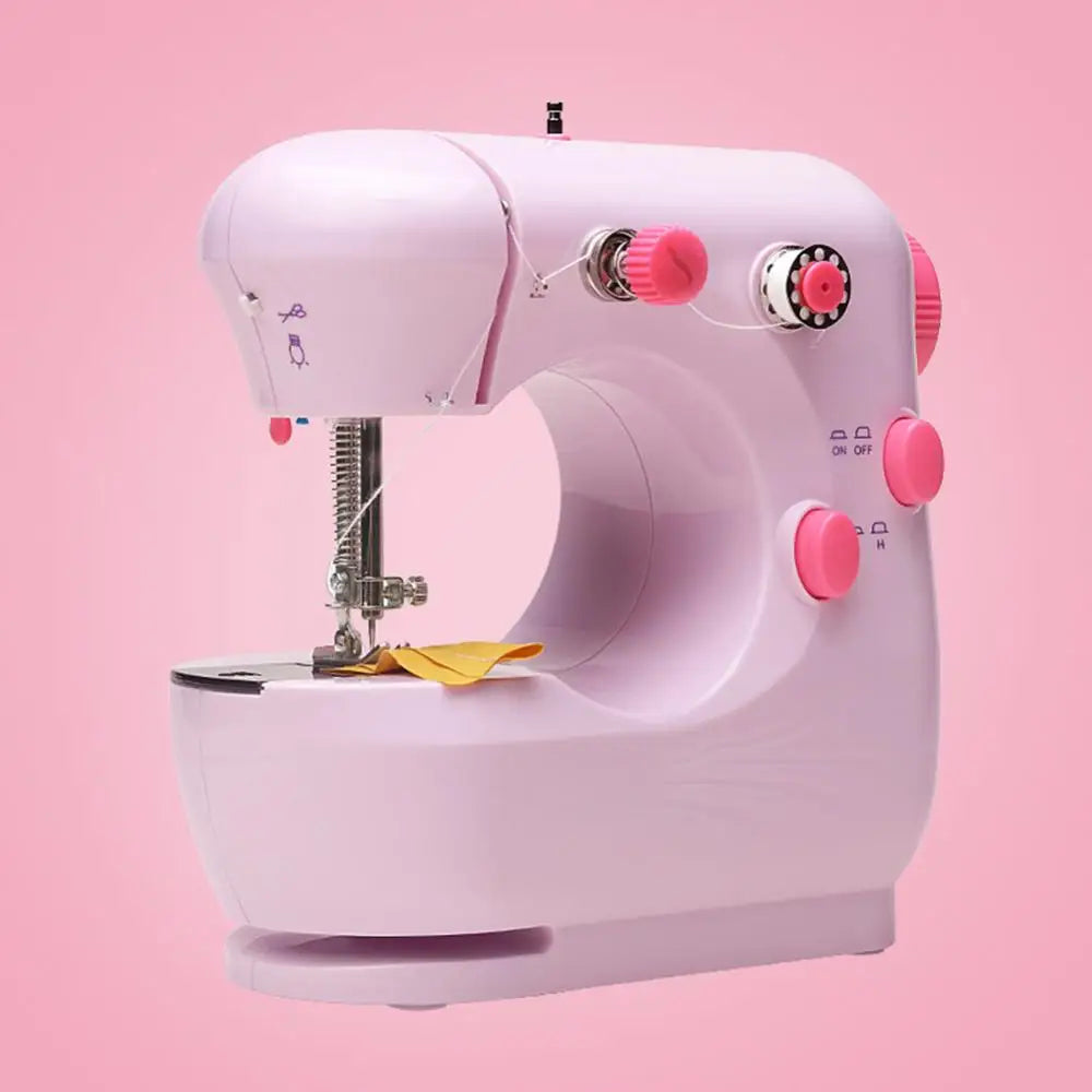 Mini Sewing Machines Portable Electric Household Stitching Sew Fabric Pedal Mini Foot Hand Table Model Sewing Electric Machine