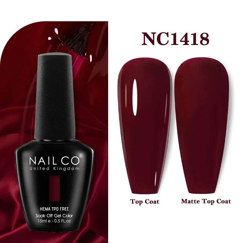 NAILCO 15ml Hema TPO Free Gel Nails Poilsh Vernis Semi Permanent UV Varnish Gel Nail Art Manicure Design TOP BASE Varnish Hybrid