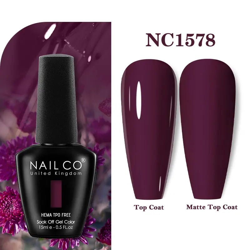 NAILCO 15ml Hema TPO Free Gel Nails Poilsh Vernis Semi Permanent UV Varnish Gel Nail Art Manicure Design TOP BASE Varnish Hybrid