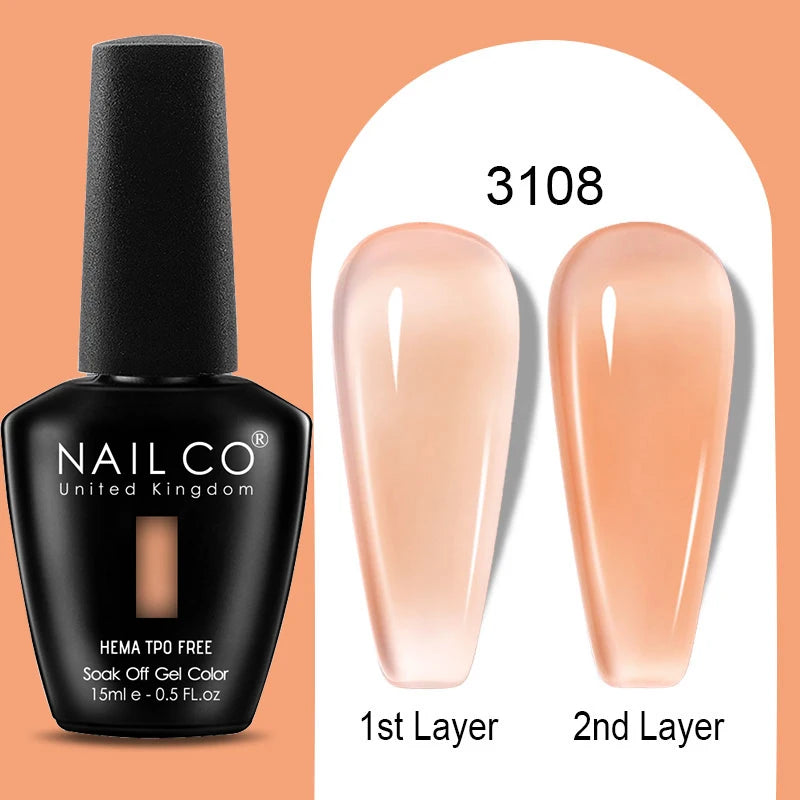 NAILCO 15ml Hema TPO Free Gel Nails Poilsh Vernis Semi Permanent UV Varnish Gel Nail Art Manicure Design TOP BASE Varnish Hybrid