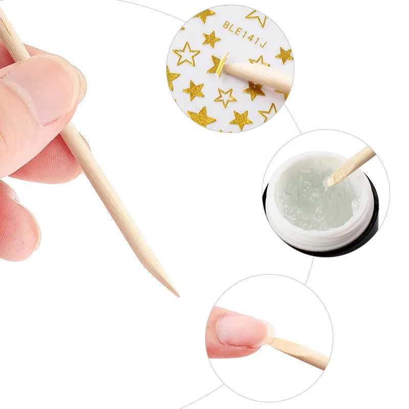 50-300pc/Set for Nail Different Sizes Orange Wood Sticks Cuticle Pusher Cuticle Remove Tool Manicure Pedicure Care nails