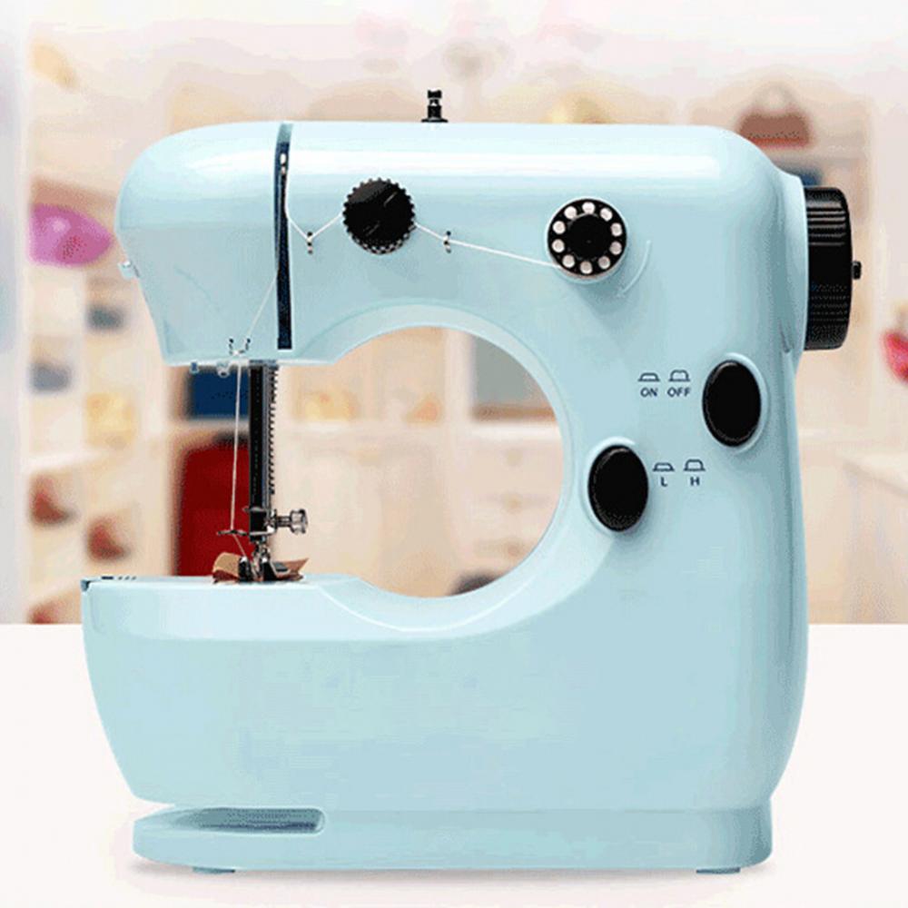 Mini Sewing Machines Portable Electric Household Stitching Sew Fabric Pedal Mini Foot Hand Table Model Sewing Electric Machine