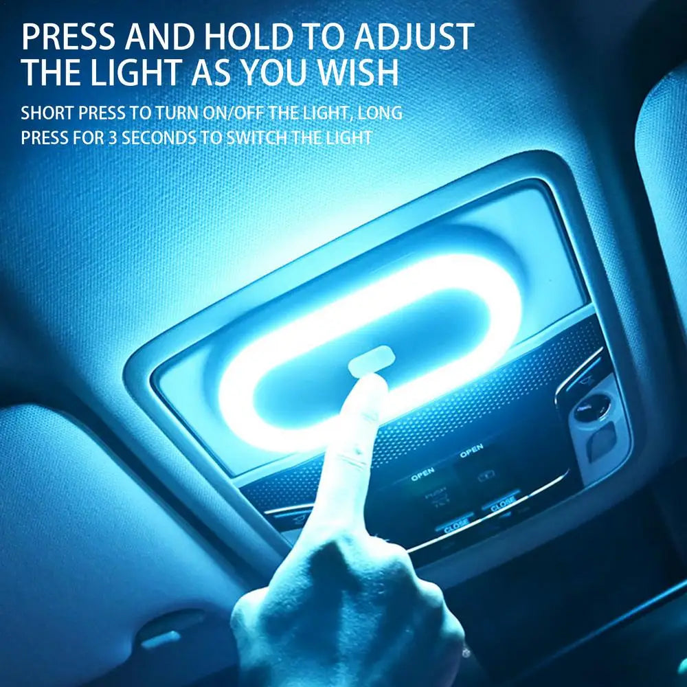 Car Interior Lights Indoor Car Lighting Ceiling Lamp Night Touch Light Hand Reading Light USB Car Roof Lighting Reading Lamp