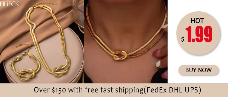 EILIECK 316L Stainless Steel Fashion Snake Pattern Chain Necklace For Women Daily Wear Trendy Neck Chain Waterproof Jewelry Gift
