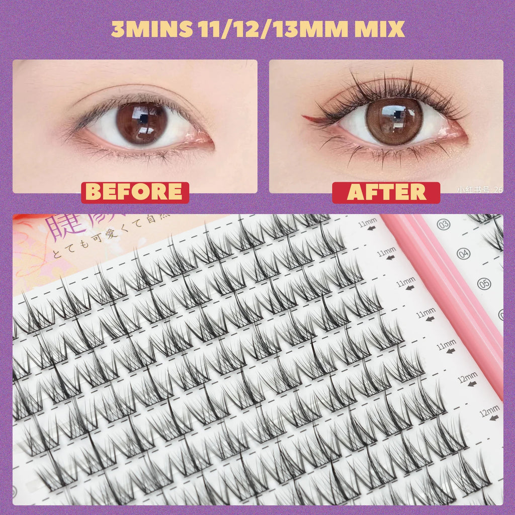 False Eyelashes High-capacity Natural Wispy Cluster Lashes 32 Rows DIY Lash Extension Supplies High Quality Professional Makeup