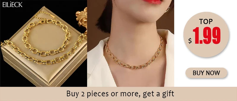 EILIECK 316L Stainless Steel Fashion Snake Pattern Chain Necklace For Women Daily Wear Trendy Neck Chain Waterproof Jewelry Gift